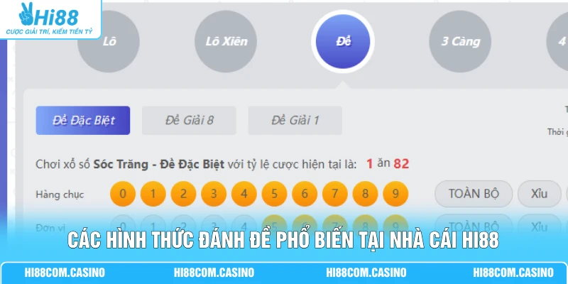 Các hình thức đánh đề phổ biến tại nhà cái Hi88