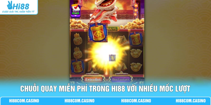 Chuỗi quay miễn phí trong Hi88 với nhiều mốc lượt