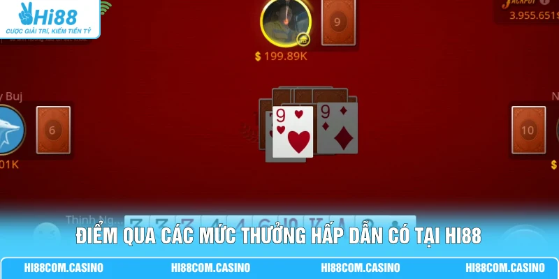 Điểm qua các mức thưởng hấp dẫn có tại Hi88