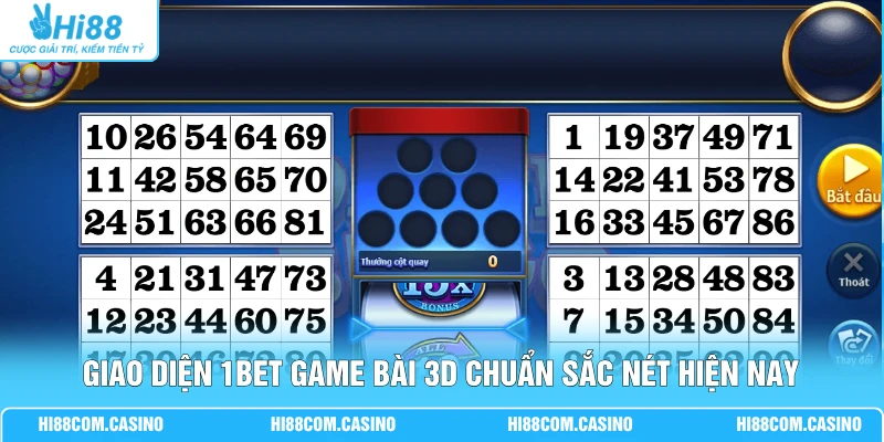 Giao diện 1BET game bài 3D chuẩn sắc nét hiện nay 