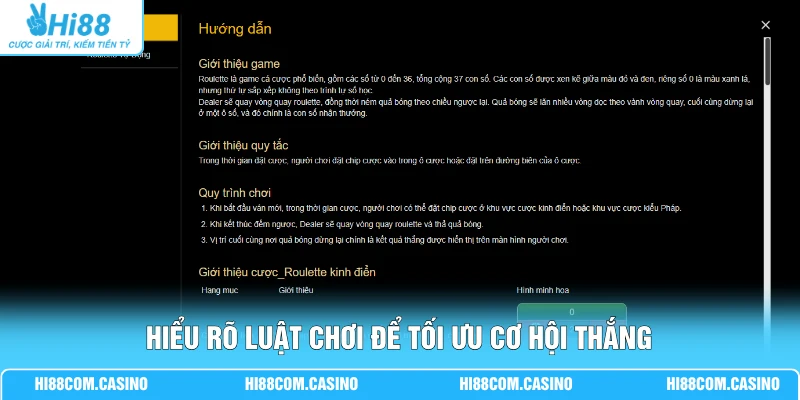 Hiểu rõ luật chơi để tối ưu cơ hội thắng