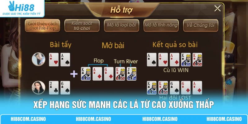 Xếp hạng sức mạnh các lá từ cao xuống thấp
